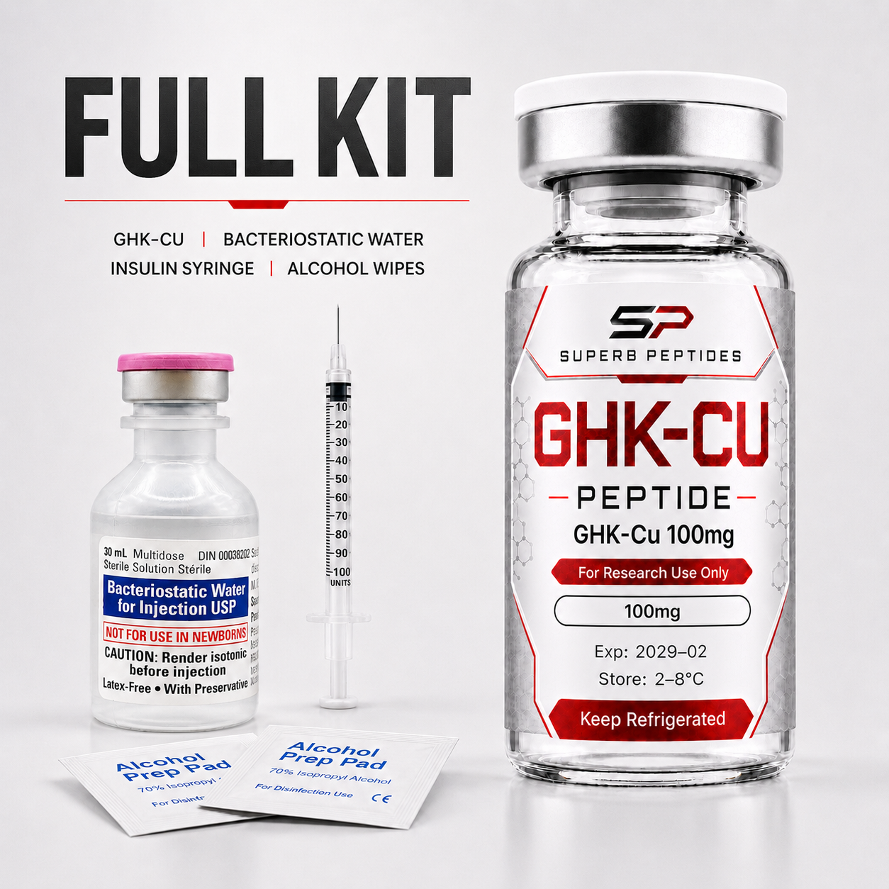 GHK-Cu Starter Kit 100 mg / vial + supplies