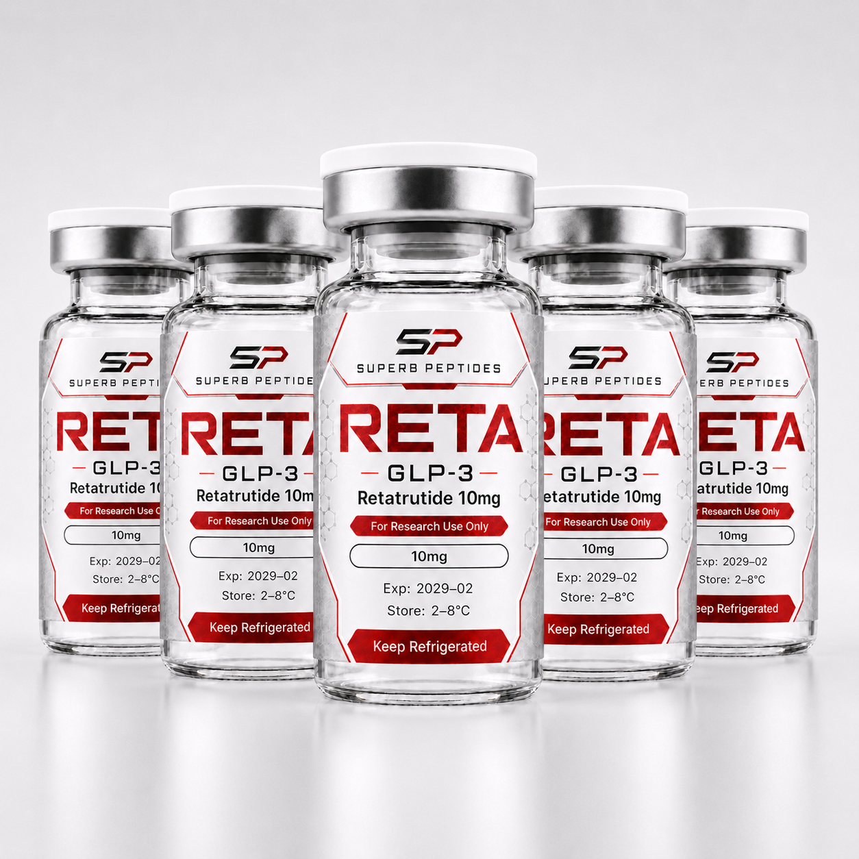 Retatrutide 5-Pack 5 × 10 mg / vial research vial